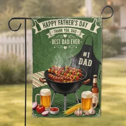 Barbecue Grill Sausages Skewers Beer - Happy Father's Day Gift for Dad Garden Flag