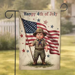 American Scout Baby Uniform Hat - Fourth of July Home Decor Gift Garden Flag