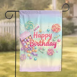 Happy Birthday Candies Lollipops - Birthday Celebration Gift Garden Flag