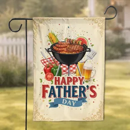 Happy Father's Day BBQ Grill Smoked Meats Picnic Celebration for Dad Garden Flag