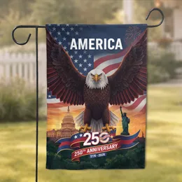 Bald Eagle America Capitol Statue Liberty 250th Anniversary - Gift for Veterans Garden Flag