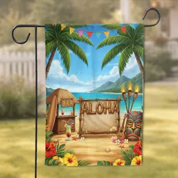 Aloha Tiki Bar Tropical Beach - Summer Home Decor for Beach Lover Garden Flag