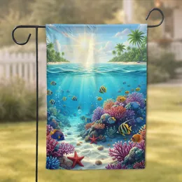 Coral Reef Tropical Fish Island Beach - Home Decor Gift for Ocean Lover Garden Flag