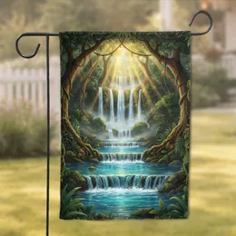 Majestic Multi-tiered Tropical Waterfall Jungle Canopy - Home Decor Gift Garden Flag