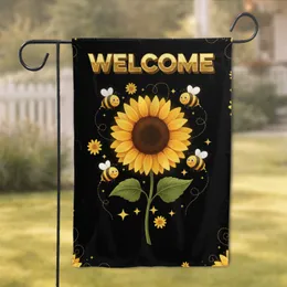 Welcome Golden Sunflower Bumblebees - Home Entryway Decor for Garden Lover Garden Flag