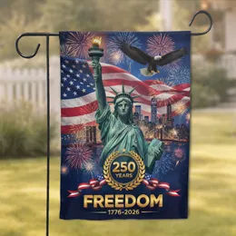 Statue of Liberty American Flag Bald Eagle - 250th Anniversary for Veterans Garden Flag