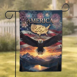 Bald Eagle America Map 250th Anniversary Independence Day Gift for Veterans Garden Flag