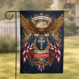 Bald Eagle American Flag Shield - 250 Year Anniversary Gift for Veterans Garden Flag