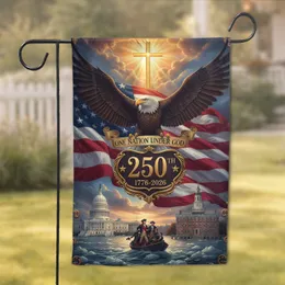 Bald Eagle American Flag 'One Nation Under God' 250th Anniversary Independence Day Gift Garden Flag