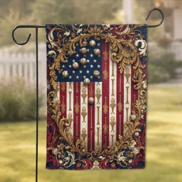 American Flag Baseballs Bats Stars - Independence Day Celebration Gift for Baseball Fan Garden Flag