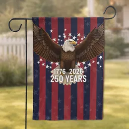 Bald Eagle American Flag 1776 2026 - Independence Day Gift for Veterans Garden Flag