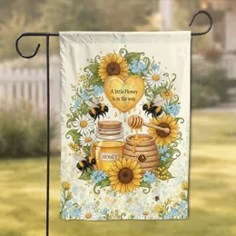 Honeycomb Heart Bumblebee Baby Announcement - New Baby Gift for Expecting Parents Garden Flag