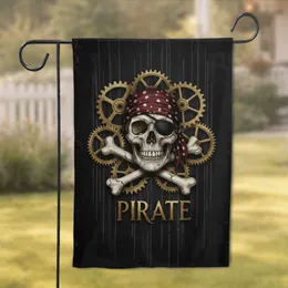 Pirate Skull Crossbones Bandana Eye Patch - Home Decor Gift for Pirate Lover Garden Flag