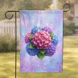 Vibrant Hydrangea Dewdrops Bokeh Floral Luminous Garden - Home Decor Gift Garden Flag