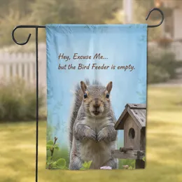 Expressive Gray Squirrel Bird Feeder - Garden Decor Gift for Wildlife Lovers Garden Flag