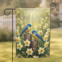 Bluebirds Daffodil Spring Garden - Spring Home Decor Gift for Bird Lovers Garden Flag