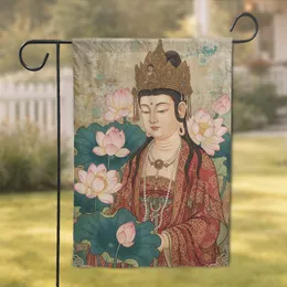 Guanyin Buddha Lotus Bloom - Home Decor Gift for Yoga Lover Garden Flag