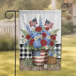American Flag Bucket Bouquet - Independence Day Gift for Veterans Garden Flag