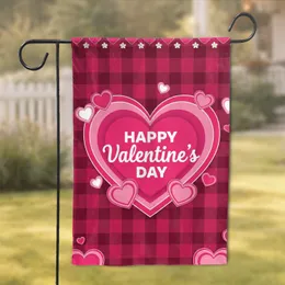 Happy Valentine's Day Hearts Daisy - Valentine's Day Home Decor Garden Flag
