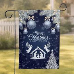 Merry Christmas Happy New Year Nativity Angel Ornaments - Christmas Holiday Gift Garden Flag