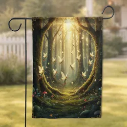 Luminous Fairies Fantasy Forest Ancient Trees - Fantasy Lover Home Decor Gift Garden Flag