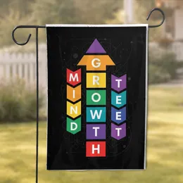 Growth Mindset Arrow Rainbow Chevron - Success Motivation Gift Garden Flag