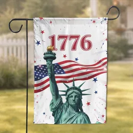 Statue of Liberty American Flag 1776 - Independence Day Gift for Veterans Garden Flag