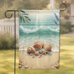 Mediterranean Treasures Seashell Starfish Ocean Home Decor Gift Garden Flag