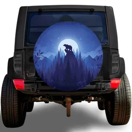 Bear Forest Moon Mountain - Outdoor Adventure Gift Spare Tire Cover