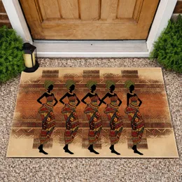 African Women Traditional Garments Tribal Art - Home Decor Gift for Culture Lovers Doormat