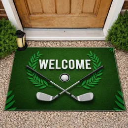 Welcome Golf Clubs Ball Course - Home Decor Gift for Golfer Doormat