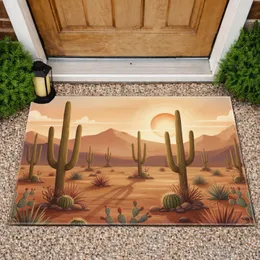 Southwestern Desert Saguaro Cactus Agave Mountains Sunset - Home Decor Gift for Desert Lover Doormat