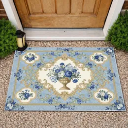 Classical Urn Roses Hydrangeas Acanthus Leaves Scrollwork - Home Decor Gift Doormat