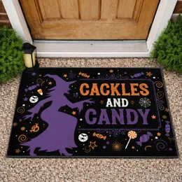 Cackles and Candy Witch Silhouette Halloween - Home Decor Gift Doormat