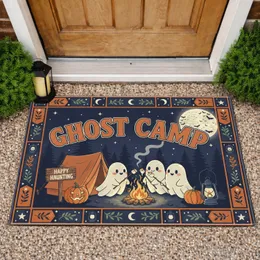 Ghost Camp Cartoon Ghosts Campfire Scene - Halloween Party Gift for Ghost Lovers Doormat