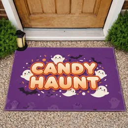 Candy Haunt Smiling Ghosts Shadowy Bats Candy Sprinkles - Halloween Party Home Decor Gift Doormat