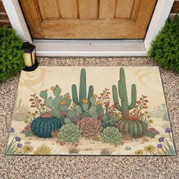 Flowering Cacti Succulents Desert Plants Garden Landscape - Home Decor Gift for Garden Lover Doormat