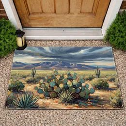Prickly Pear Cacti Desert Landscape - Desert Home Decor Gift for Cactus Lover Doormat