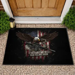 Bald Eagle Rattlesnake AR-15 Distressed Flag - Freedom Rights Display for Veterans Doormat