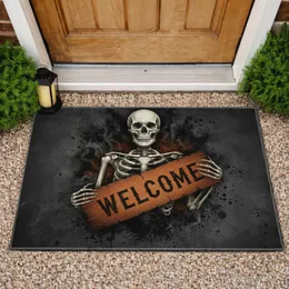 Human Skeleton WELCOME Banner - Entryway Home Decor Gift for Skeleton Lover Doormat