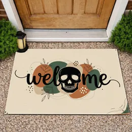 Welcome Skull Botanical Branches - Halloween Home Decor Doormat