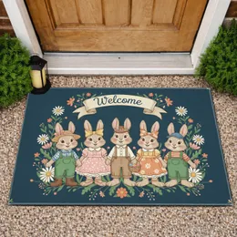 Welcome Easter Bunnies Floral Garden - Spring Holiday Host Gift Doormat
