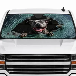 Pitbull Dog Companion Foldable Storage Road Trip Essentials - Pet Owner Commute Accessory Car Sunshade