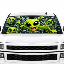 Alien Faces Travel Essentials Road Trip Adventure Vacation Destination Commuters Car Sunshade