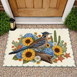 Roadrunner Sunflower Cactus Hydrangea Texas Star - Southwestern Home Decor Gift Doormat