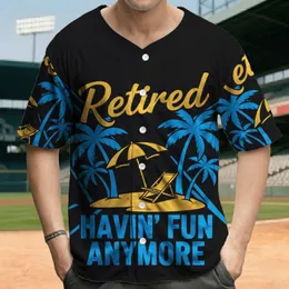 Retired Beach Palm Tree Scene - Retirement Celebration Gift for Retirees Baseball Jersey
