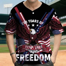 Bald Eagle American Flag 1776 2026 - Independence Day Freedom Commemoration Baseball Jersey