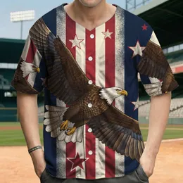 Bald Eagle American Flag - Independence Day Gift for Veterans Baseball Jersey