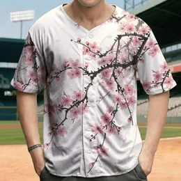 Cherry Blossom Branches Mountain Range - Nature Lover Gift for Garden Lover Baseball Jersey