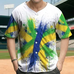 Deconstructed National Flag Brushstrokes Splatter - Independence Day Gift for Veterans Baseball Jersey